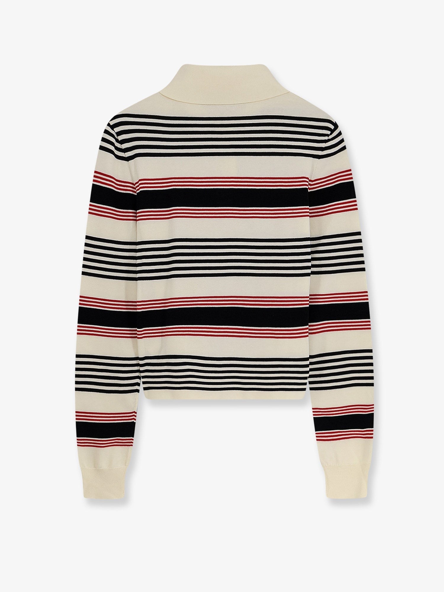 Celine Women's Striped Cotton Polo Sweater Black