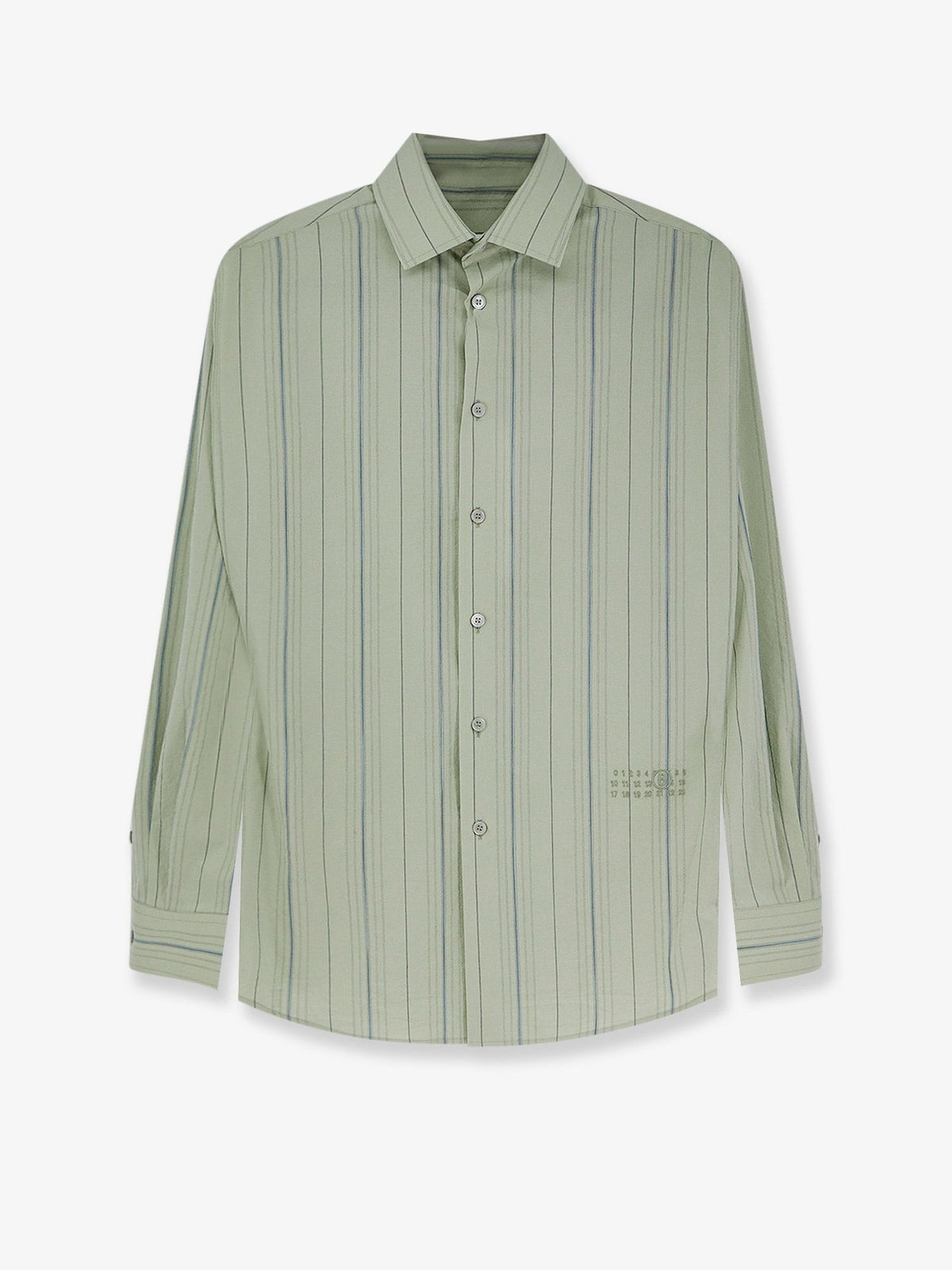 MM6 Maison Margiela Women's Striped Cotton Shirt Green