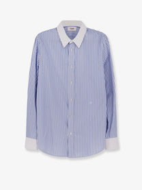 Celine Men's Striped Cotton Shirt White Celine