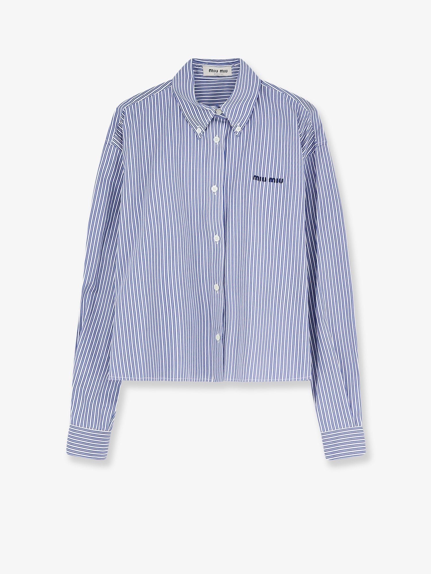 Miu Miu Women's Striped Cotton Shirt White