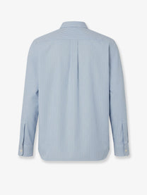 Burberry Men's Striped Cotton Shirt Blue