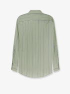 MM6 Maison Margiela Women's Striped Cotton Shirt Green, view 2