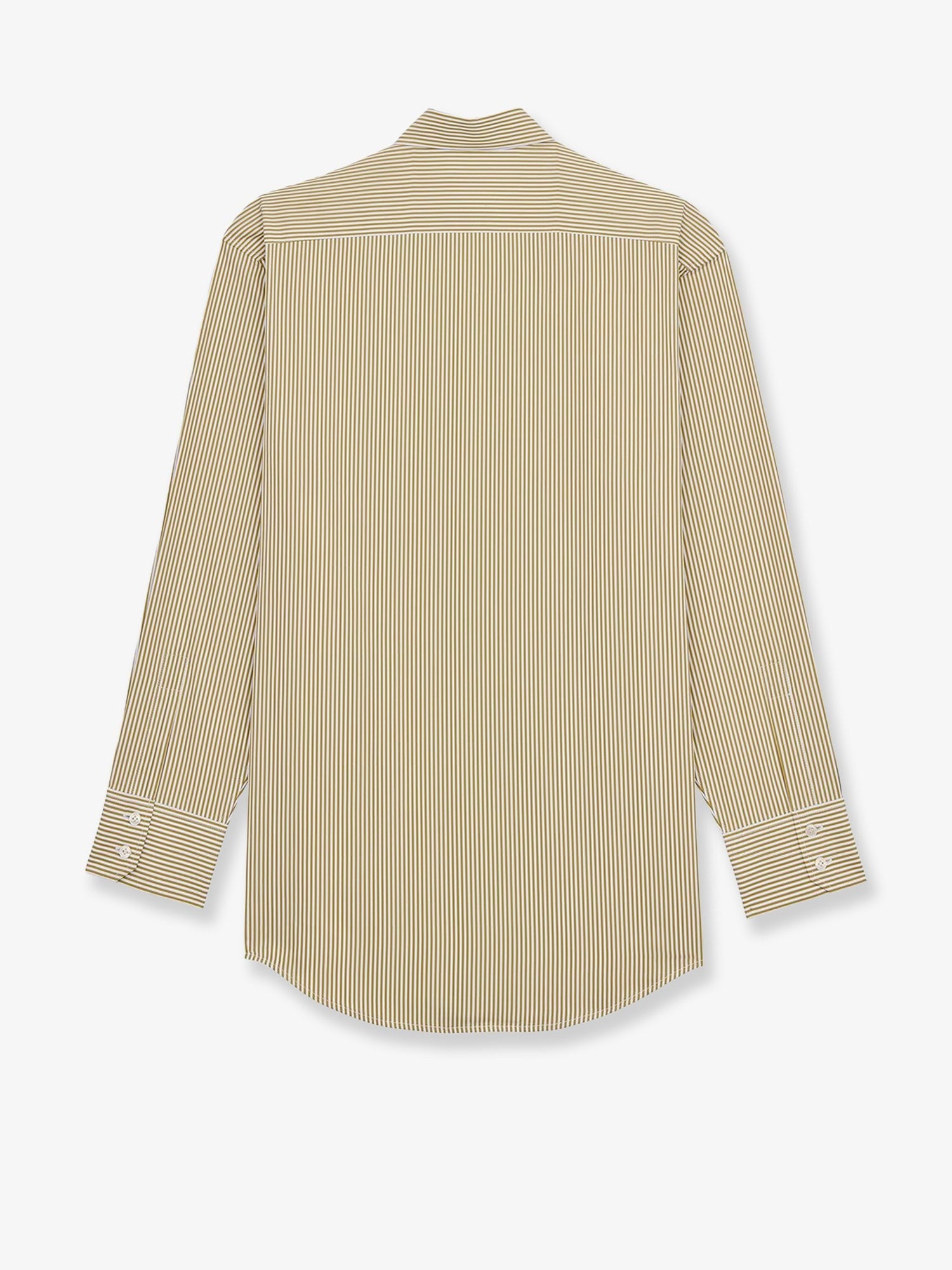 Saint Laurent Women's Striped Cotton Shirt Green