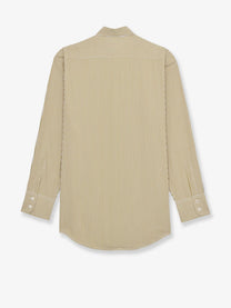 Saint Laurent Women's Striped Cotton Shirt Green