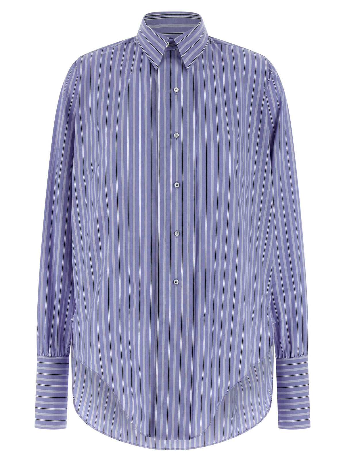 Maison Margiela Striped Cotton Shirt Blue