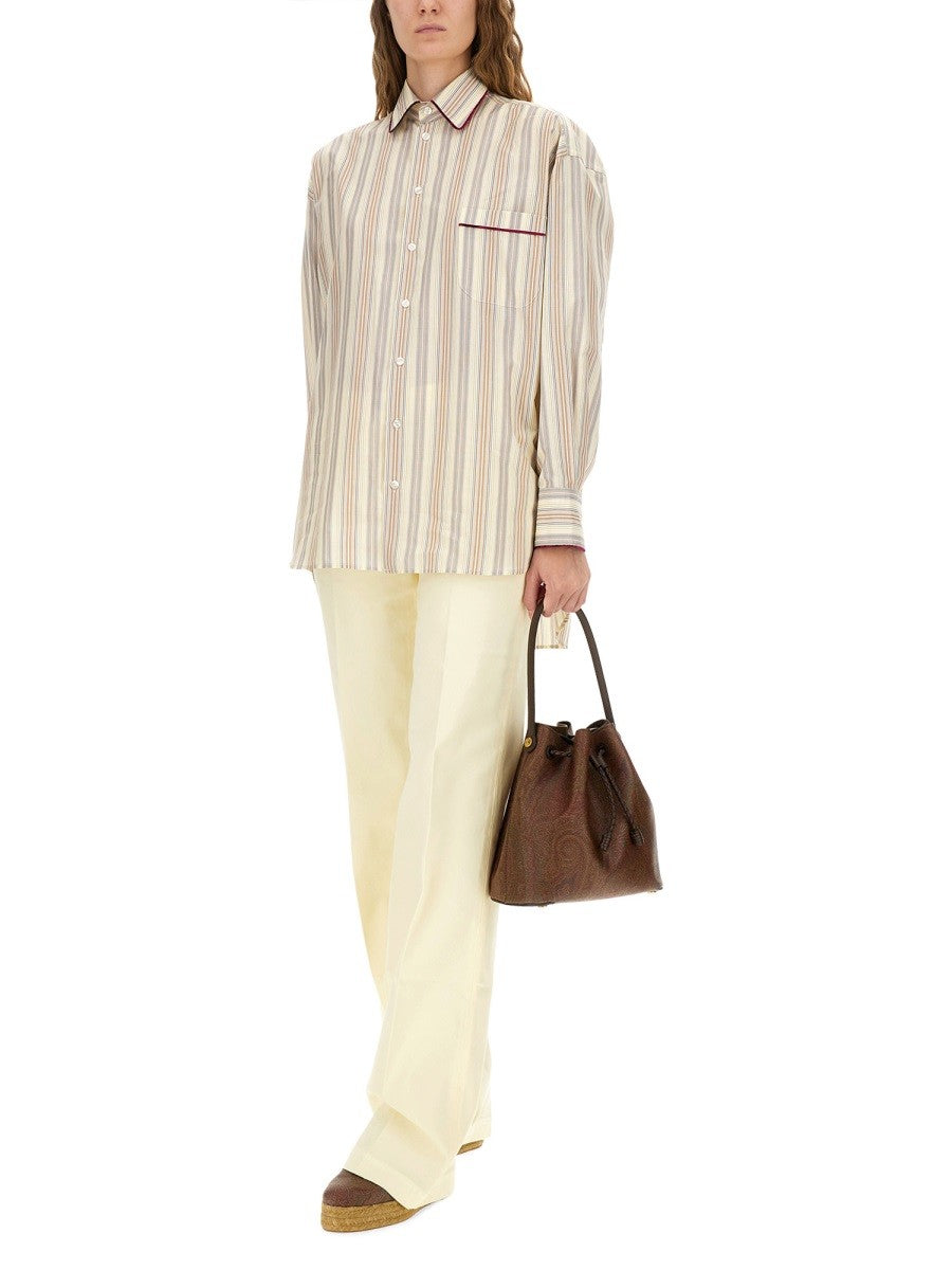 Etro Women's Striped Cotton Shirt Multicolor