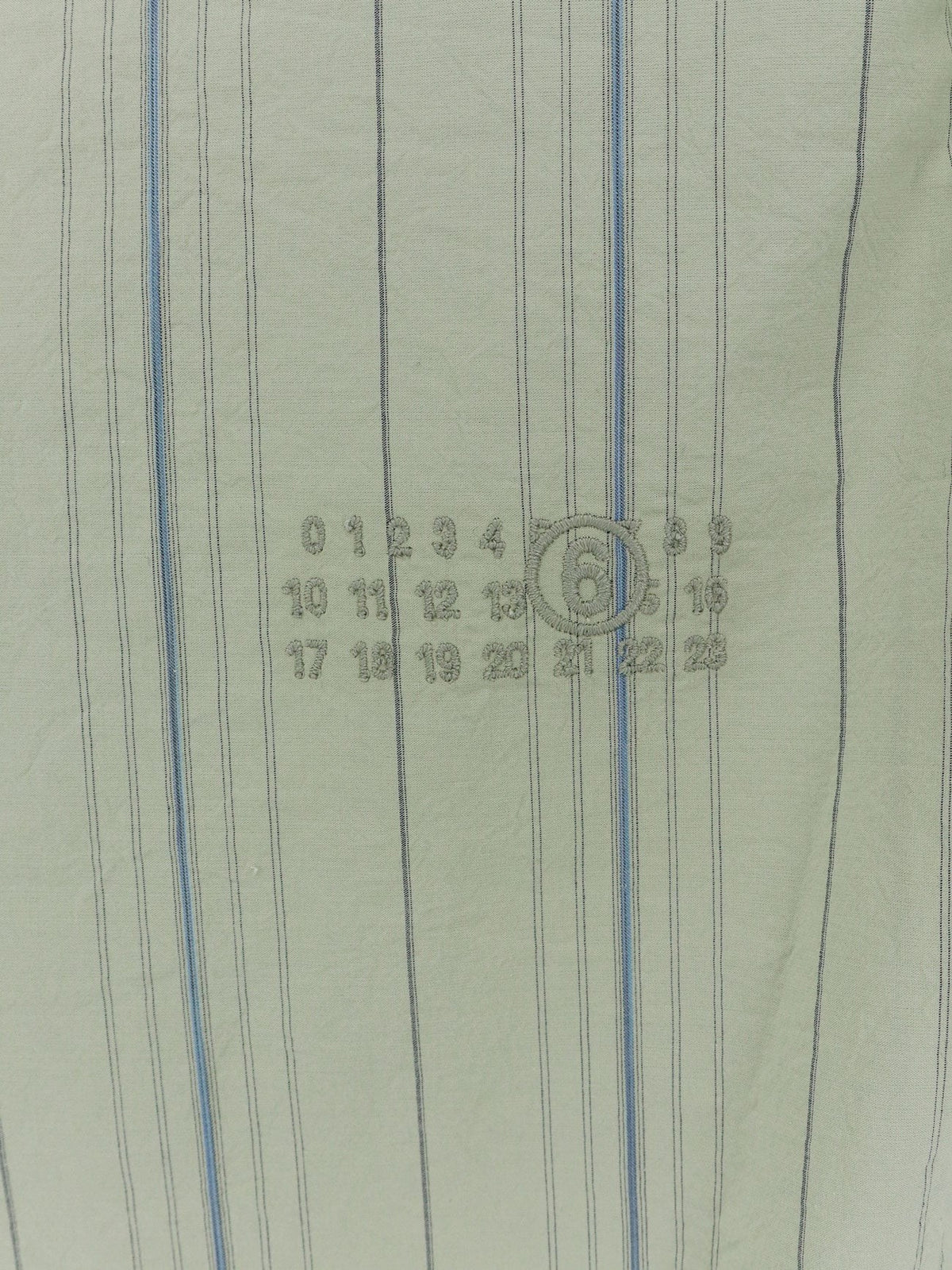 MM6 Maison Margiela Women's Striped Cotton Shirt Green, view 3