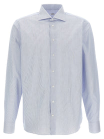 Borriello Striped Cotton Shirt Blue