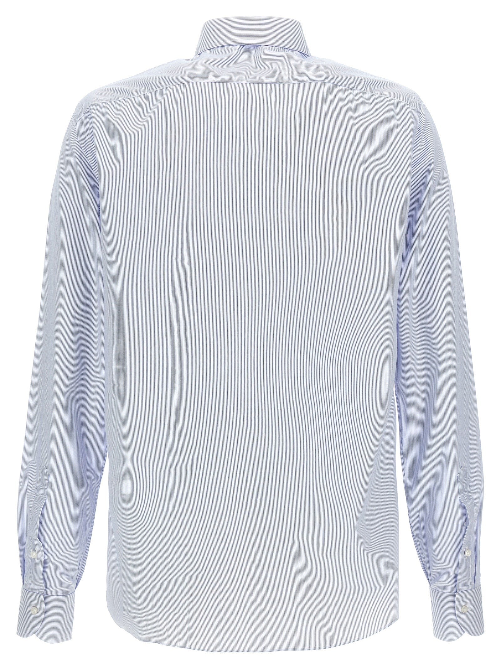 Borriello Striped Cotton Shirt Blue