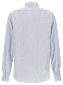 Borriello Striped Cotton Shirt Blue