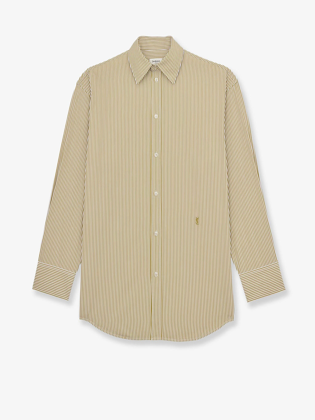 Saint Laurent Women's Striped Shirt Green
