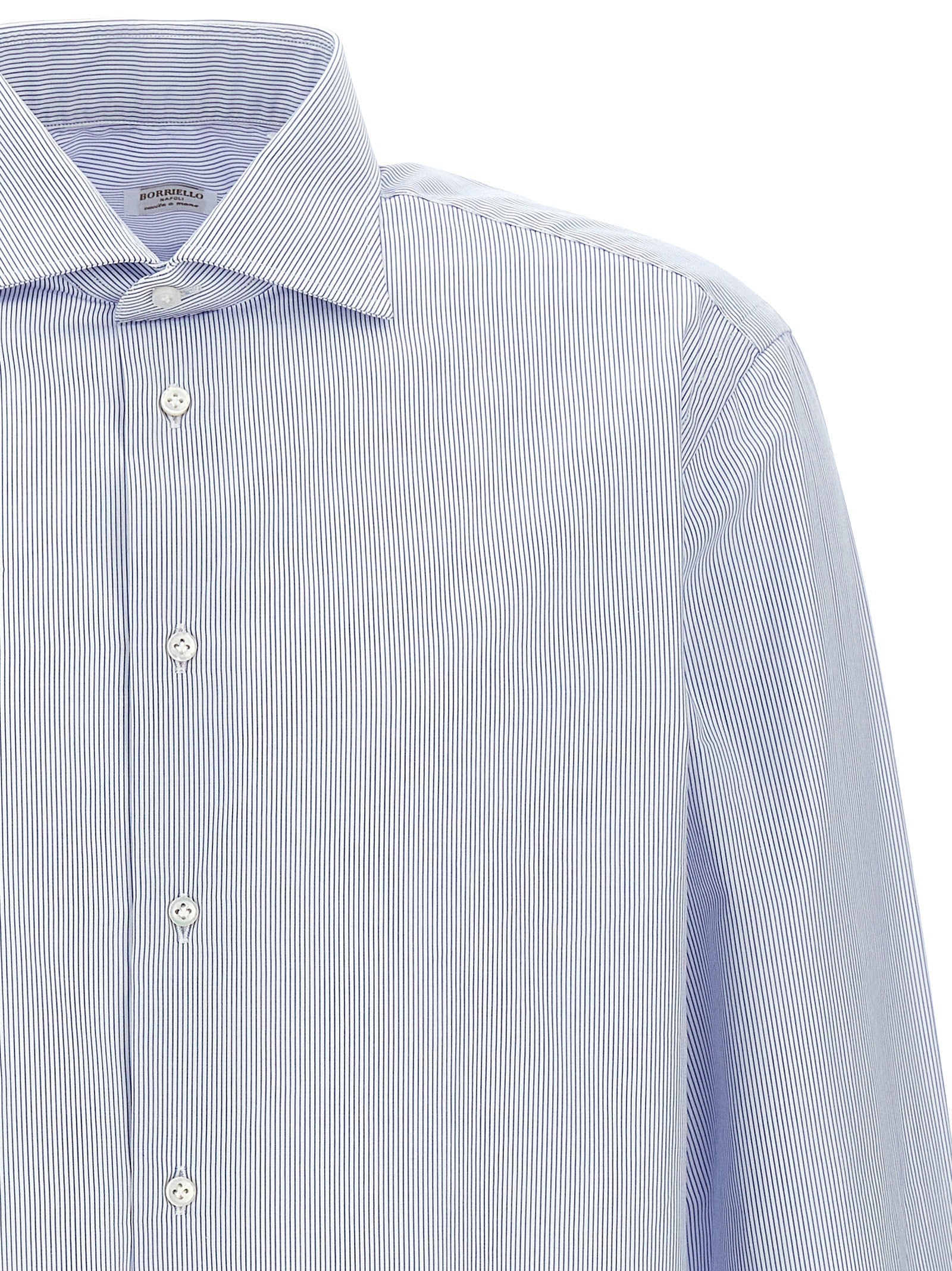 Borriello Striped Cotton Shirt Blue