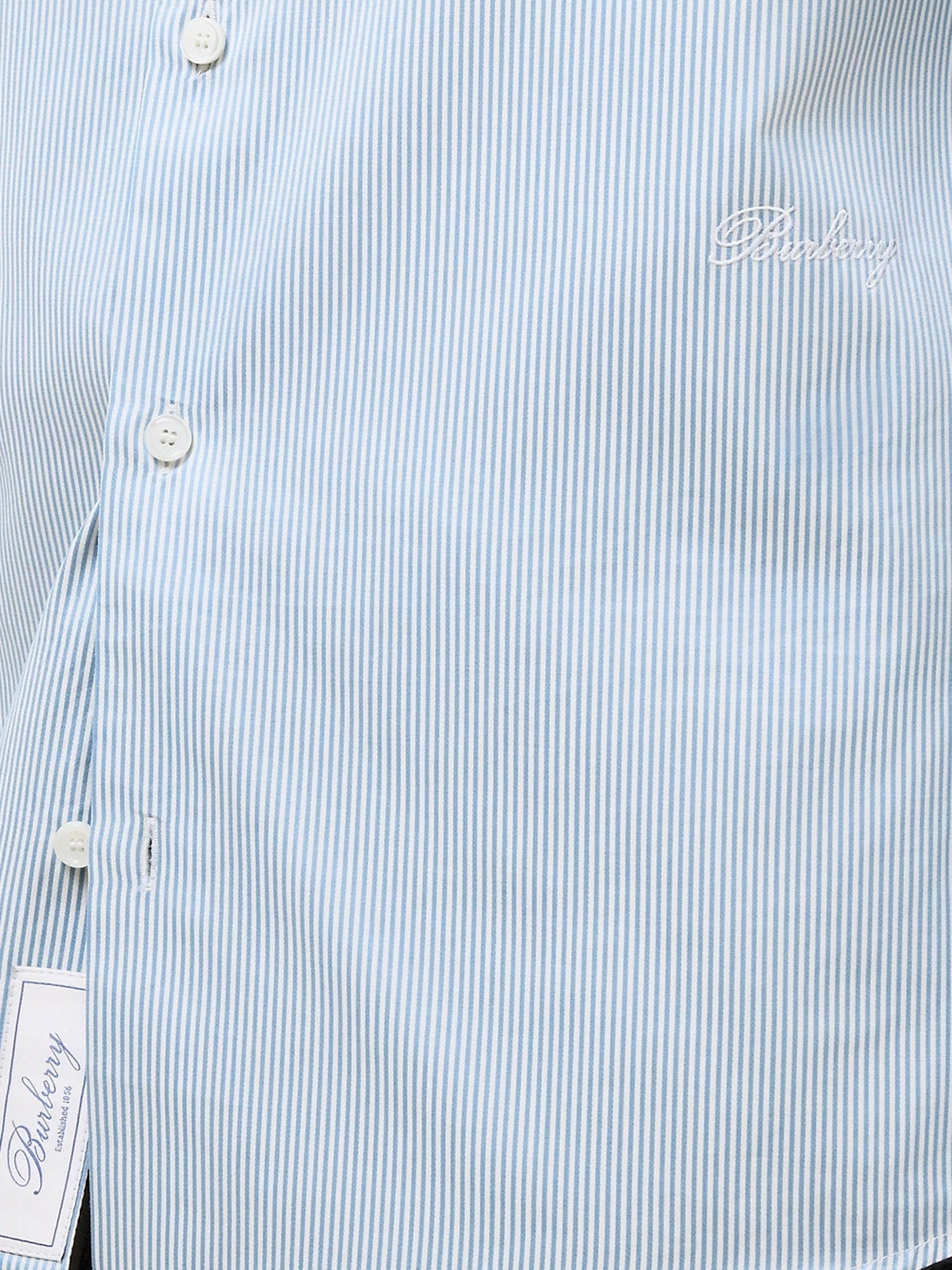 Burberry Men's Striped Cotton Shirt Blue