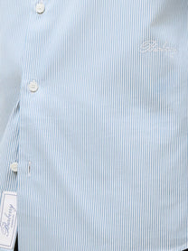 Burberry Men's Striped Cotton Shirt Blue