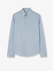 Burberry Men's Striped Cotton Shirt Blue
