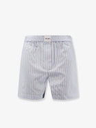 The Attico Women's Striped Cotton Shorts White