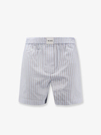 The Attico Women's Striped Cotton Shorts White