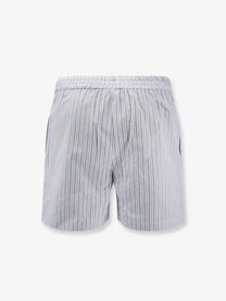 The Attico Women's Striped Cotton Shorts White