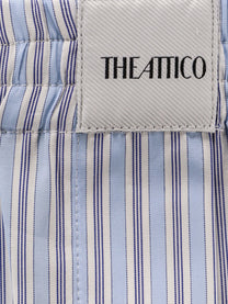 The Attico Women's Striped Cotton Shorts White