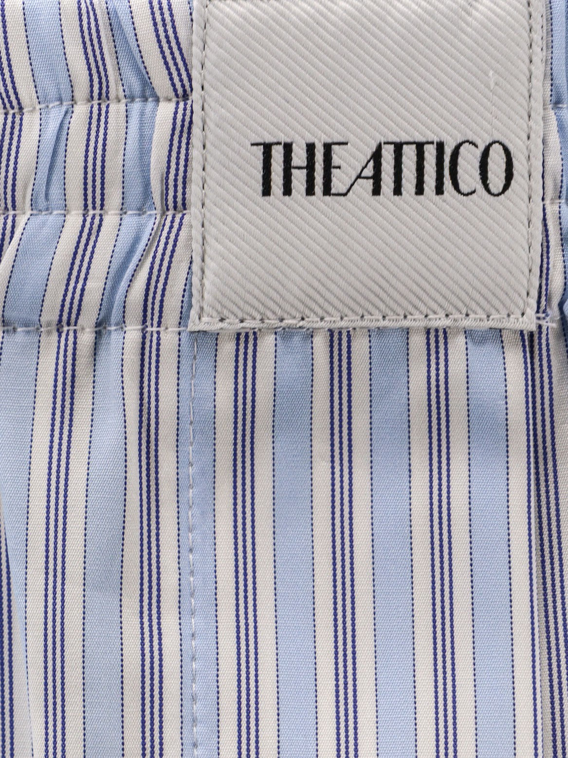 The Attico Women's Striped Cotton Shorts White