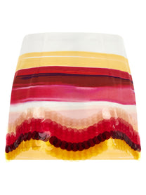 Fendi Striped Cotton Skirt Gold