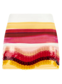 Fendi Striped Cotton Skirt Gold