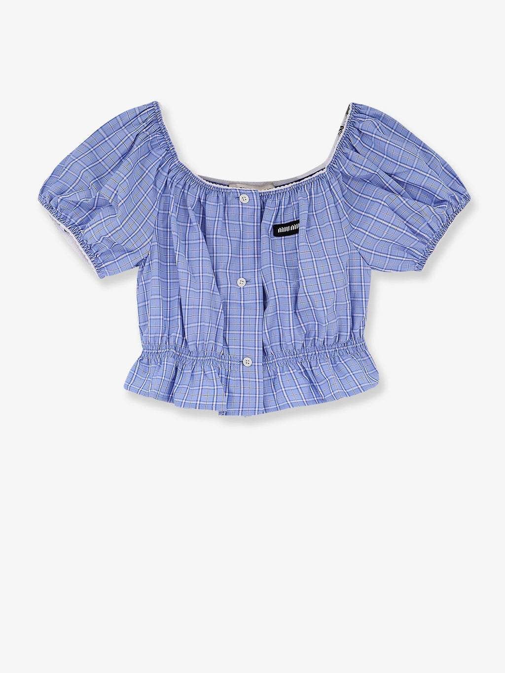 Miu Miu Women's Striped Cotton Top Blue Miu Miu