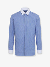 Tom Ford Men's Striped Cottton Shirt White