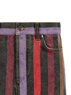 Versace Striped Denim Skirt Gold, view 3