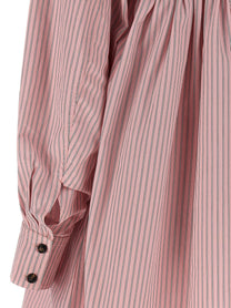 Ganni Striped Dress Blue