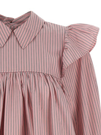 Ganni Striped Dress Blue