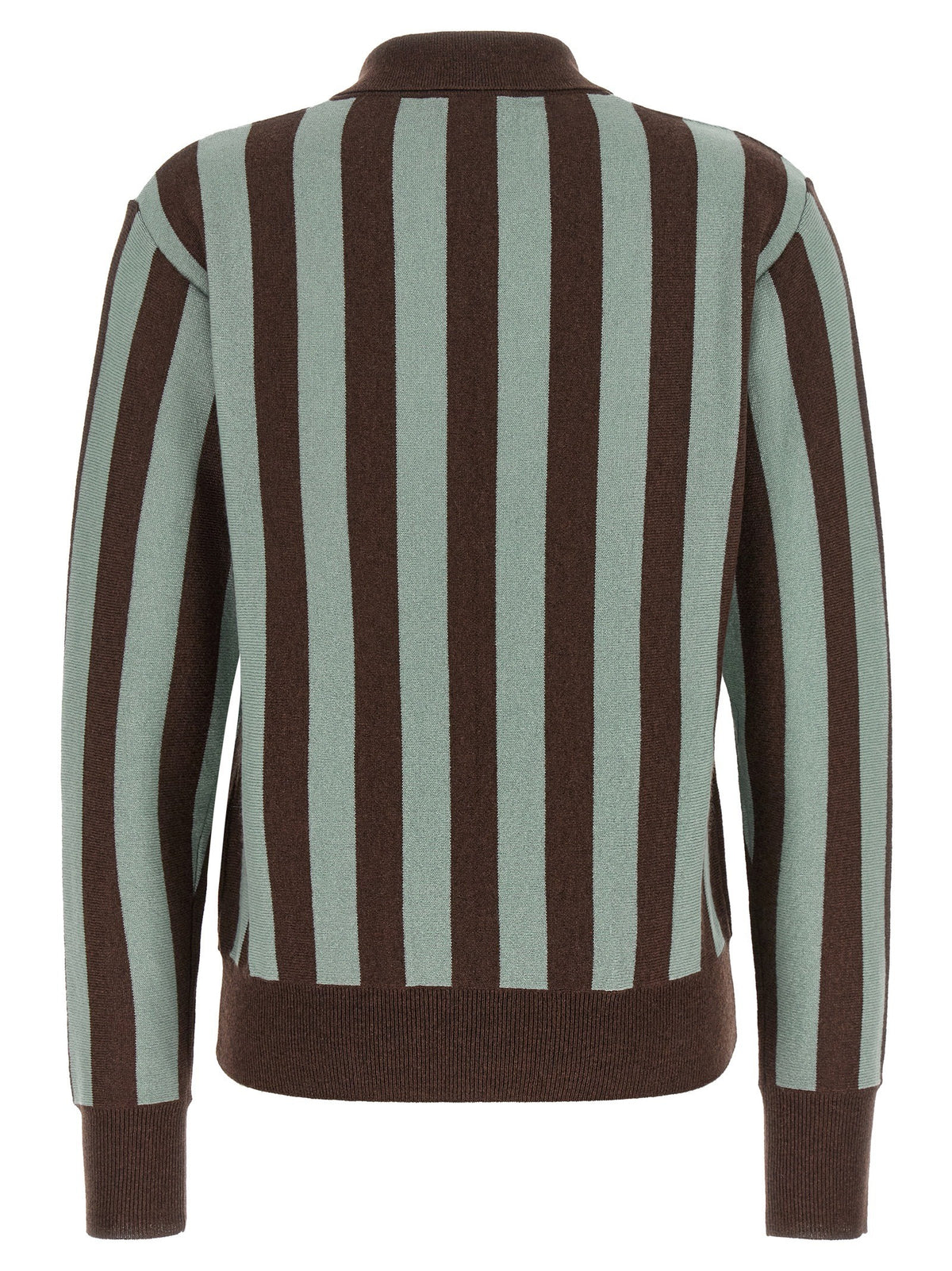 Alberto Biani Striped Knit Polo Shirt Gold, view 2