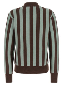 Alberto Biani Striped Knit Polo Shirt Gold, view 2