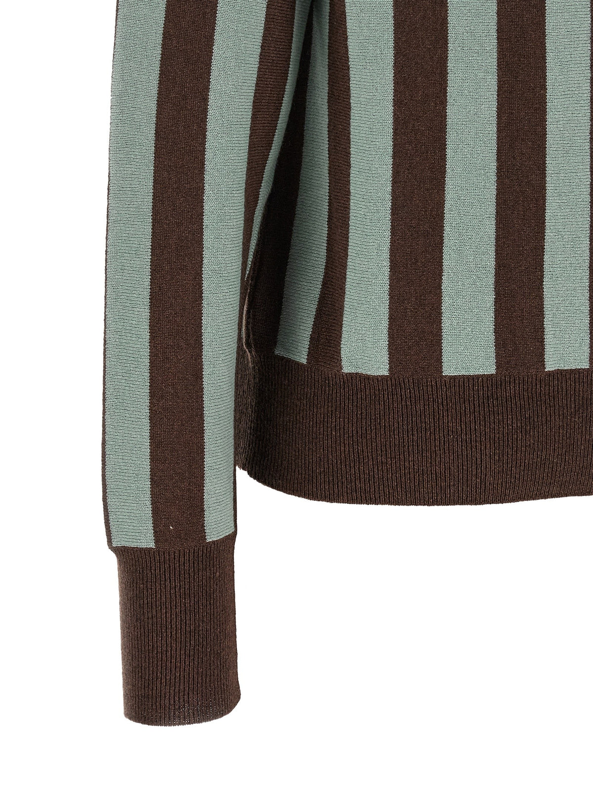 Alberto Biani Striped Knit Polo Shirt Gold, view 4