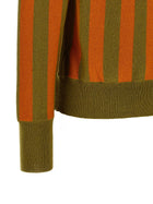 Alberto Biani Striped Knit Polo Shirt Gold, view 4