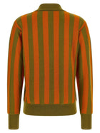 Alberto Biani Striped Knit Polo Shirt Gold, view 2
