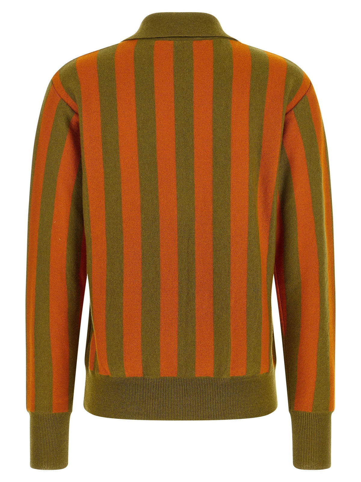 Alberto Biani Striped Knit Polo Shirt Gold, view 2