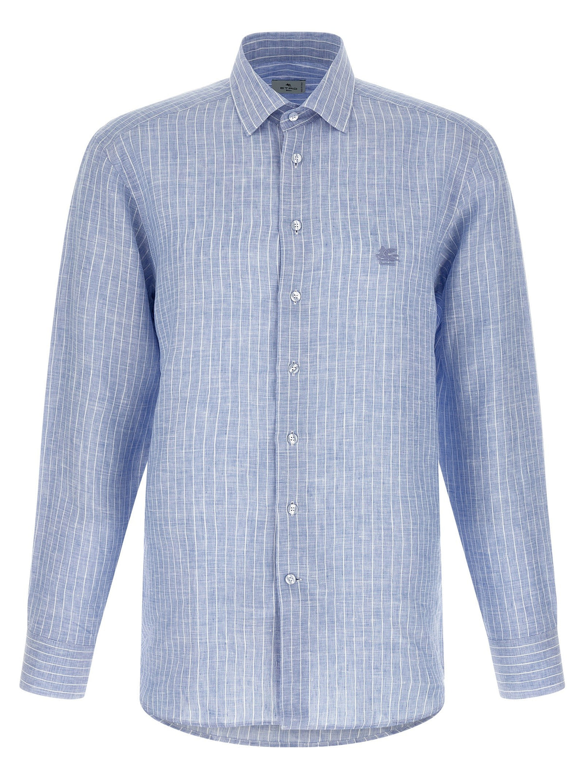 ETRO Striped Linen Shirt Blue