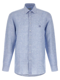 ETRO Striped Linen Shirt Blue