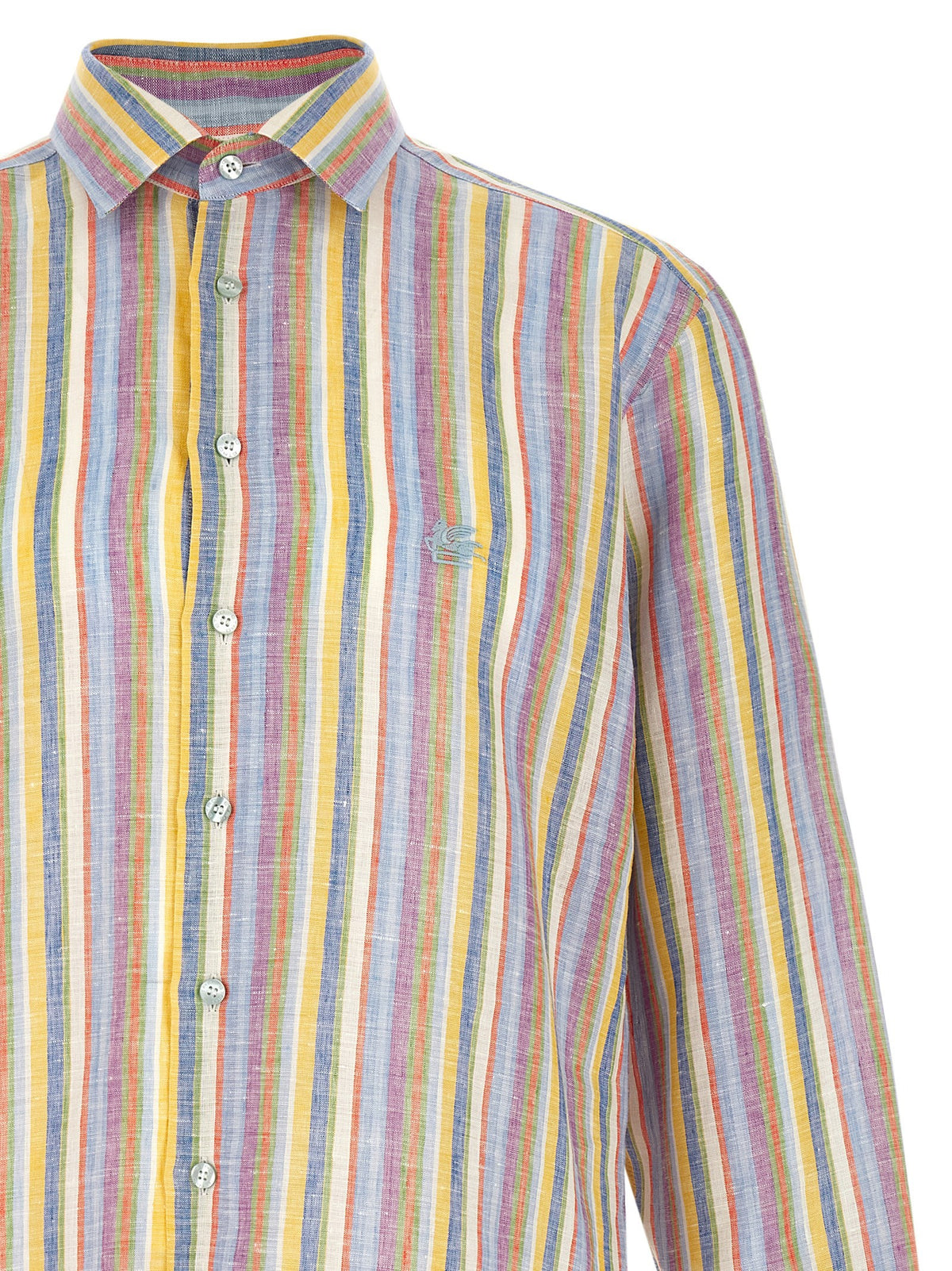 ETRO Striped Linen Shirt Gold