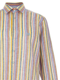 ETRO Striped Linen Shirt Gold
