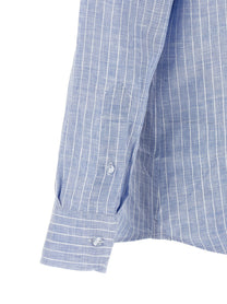 ETRO Striped Linen Shirt Blue