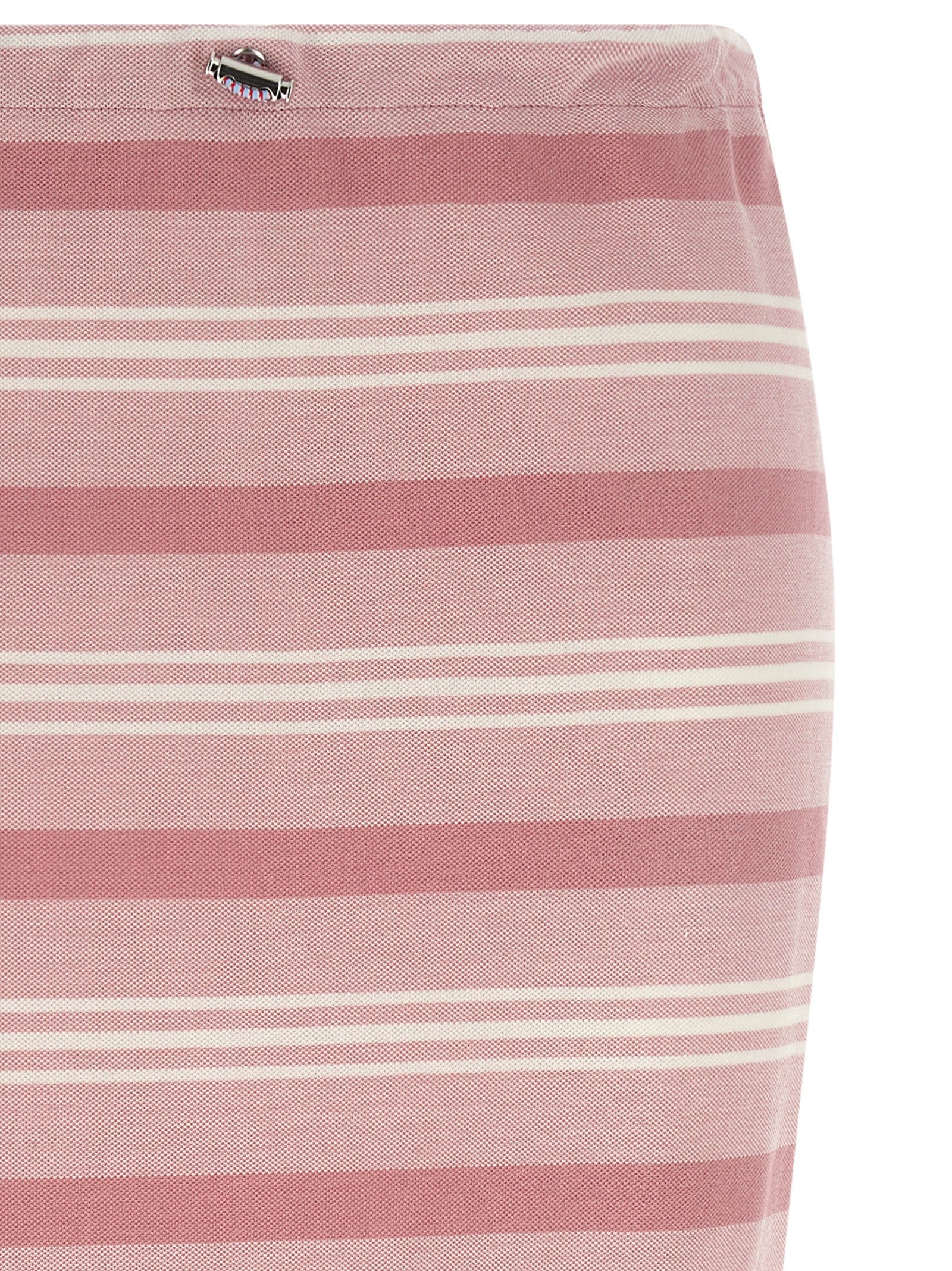 PRADA Striped Piqué Skirt Blue