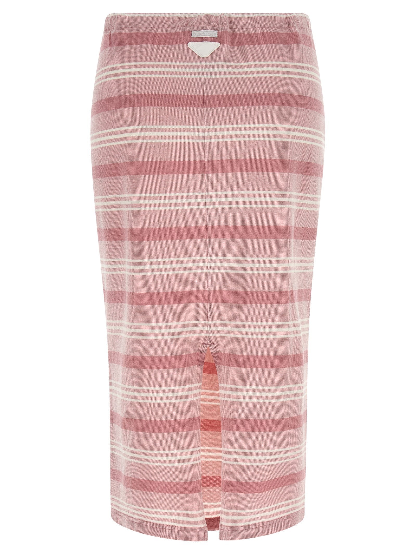 PRADA Striped Piqué Skirt Blue