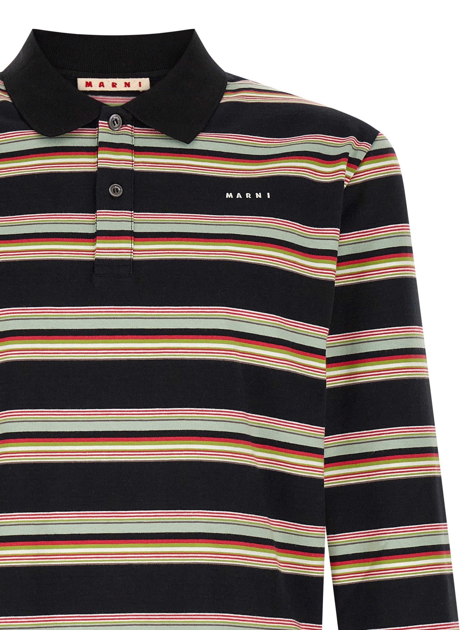 Marni Striped Polo Shirt Gold