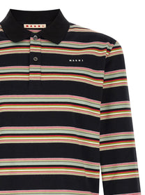 Marni Striped Polo Shirt Gold