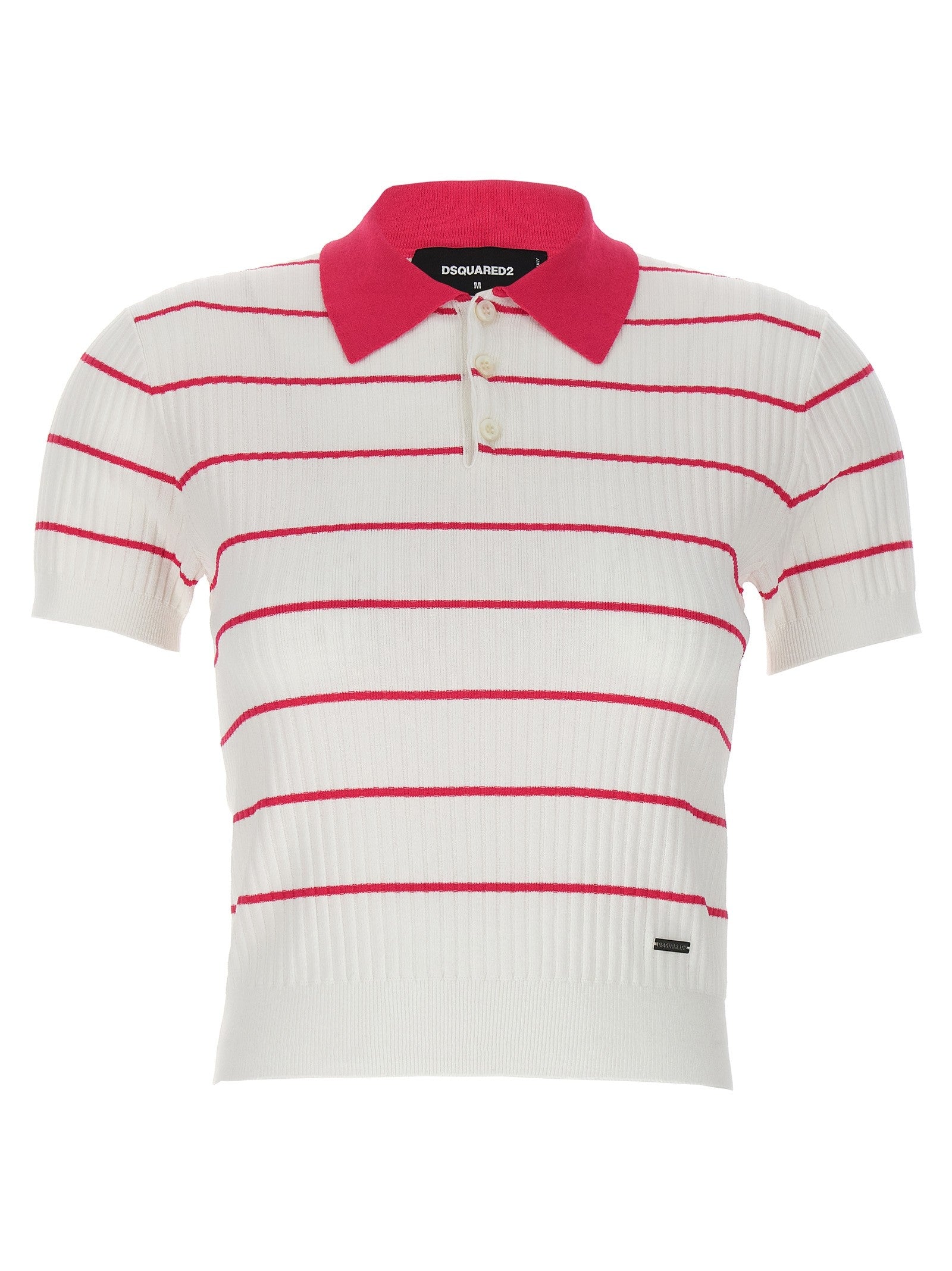 Dsquared2 Striped Polo Shirt Gold