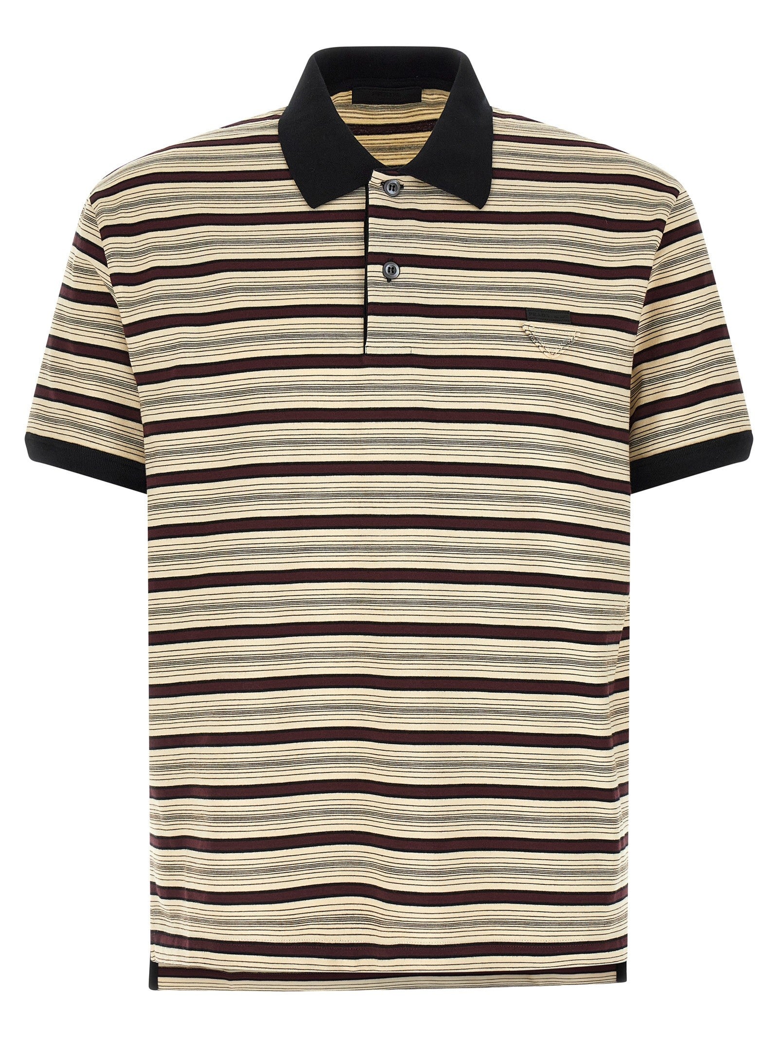 Prada Striped Polo Shirt Gold