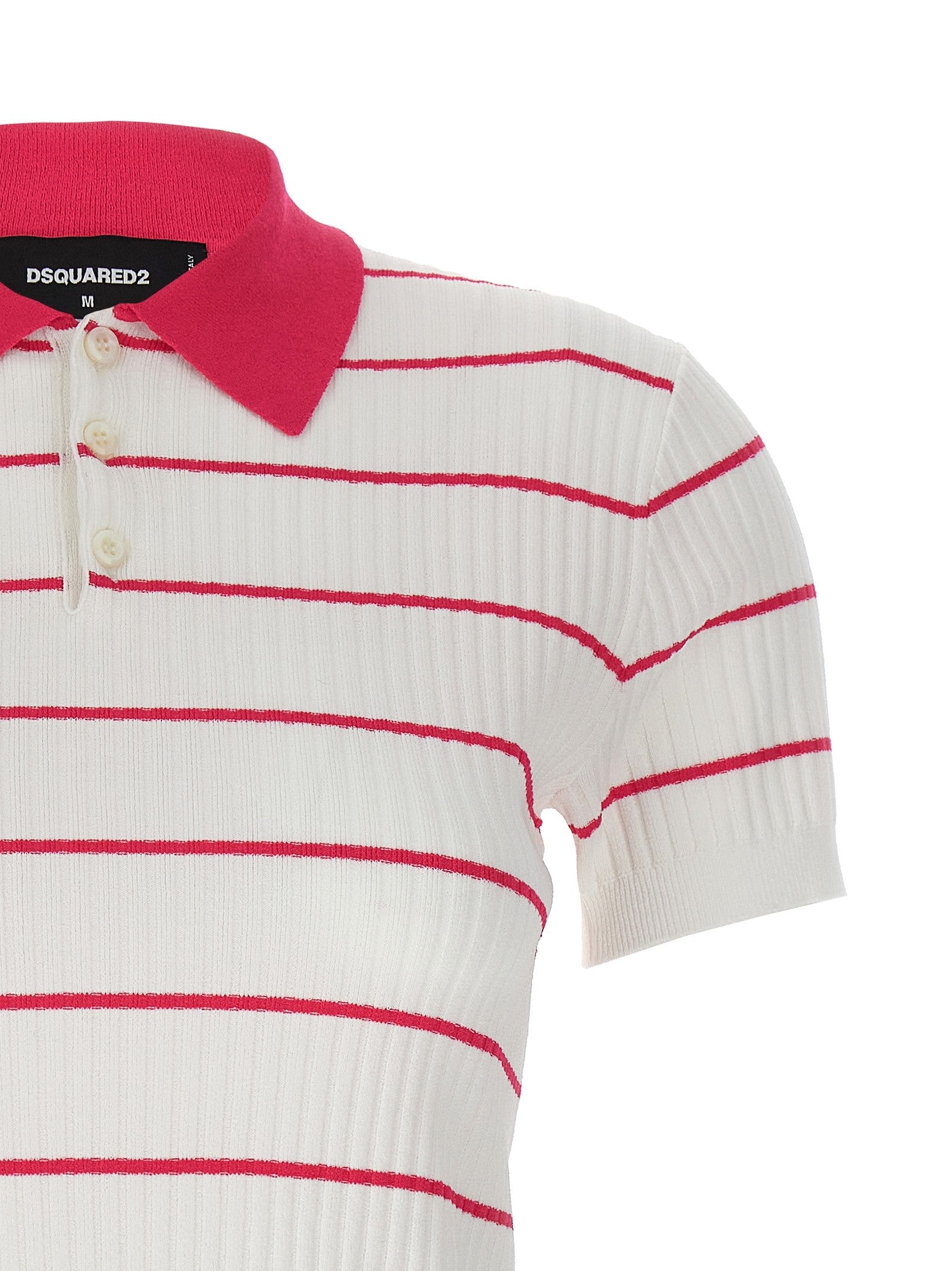 Dsquared2 Striped Polo Shirt Gold
