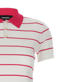 Dsquared2 Striped Polo Shirt Gold